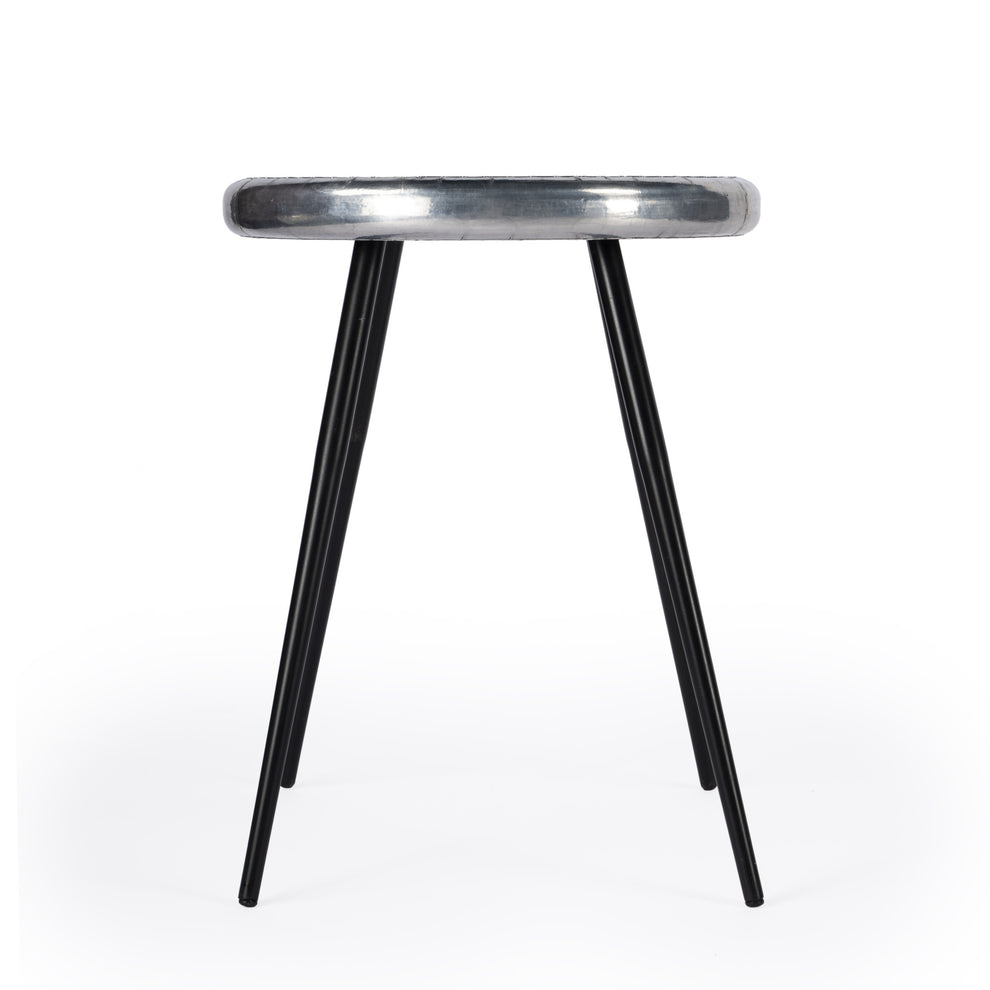 Silver Round End Table By Homeroots | End Tables | Modishstore - 3
