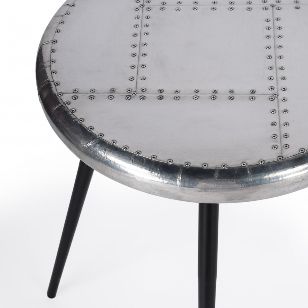 Silver Round End Table By Homeroots | End Tables | Modishstore - 7