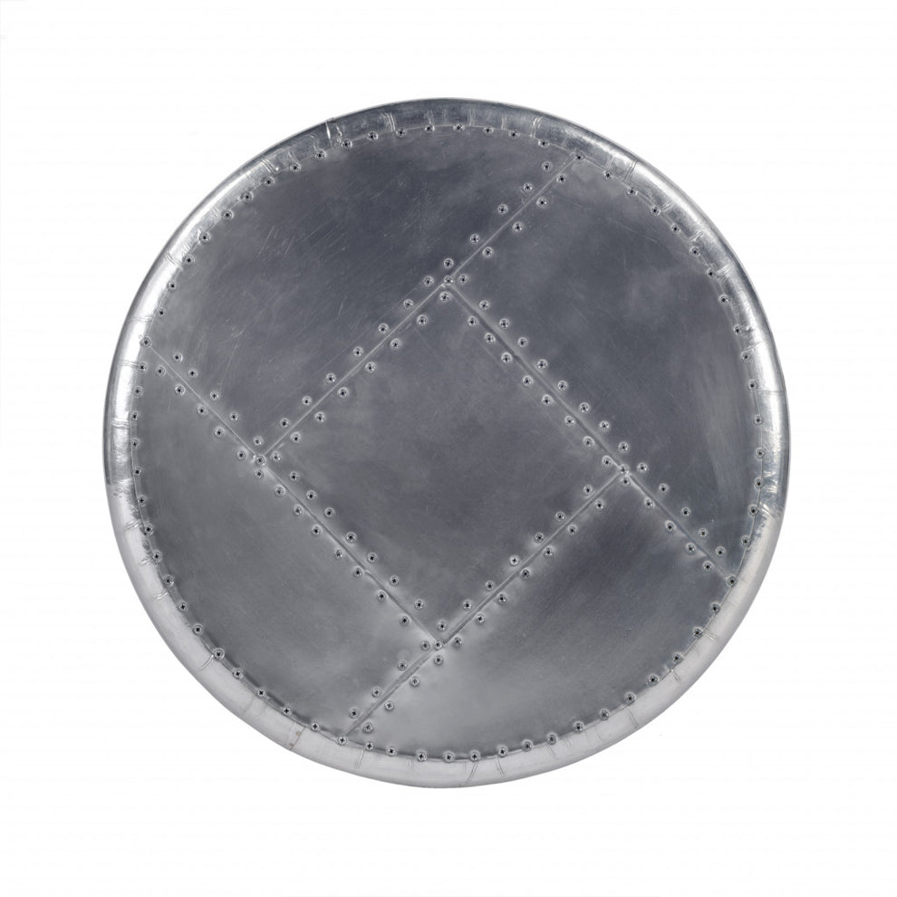 Silver Round End Table By Homeroots | End Tables | Modishstore - 4