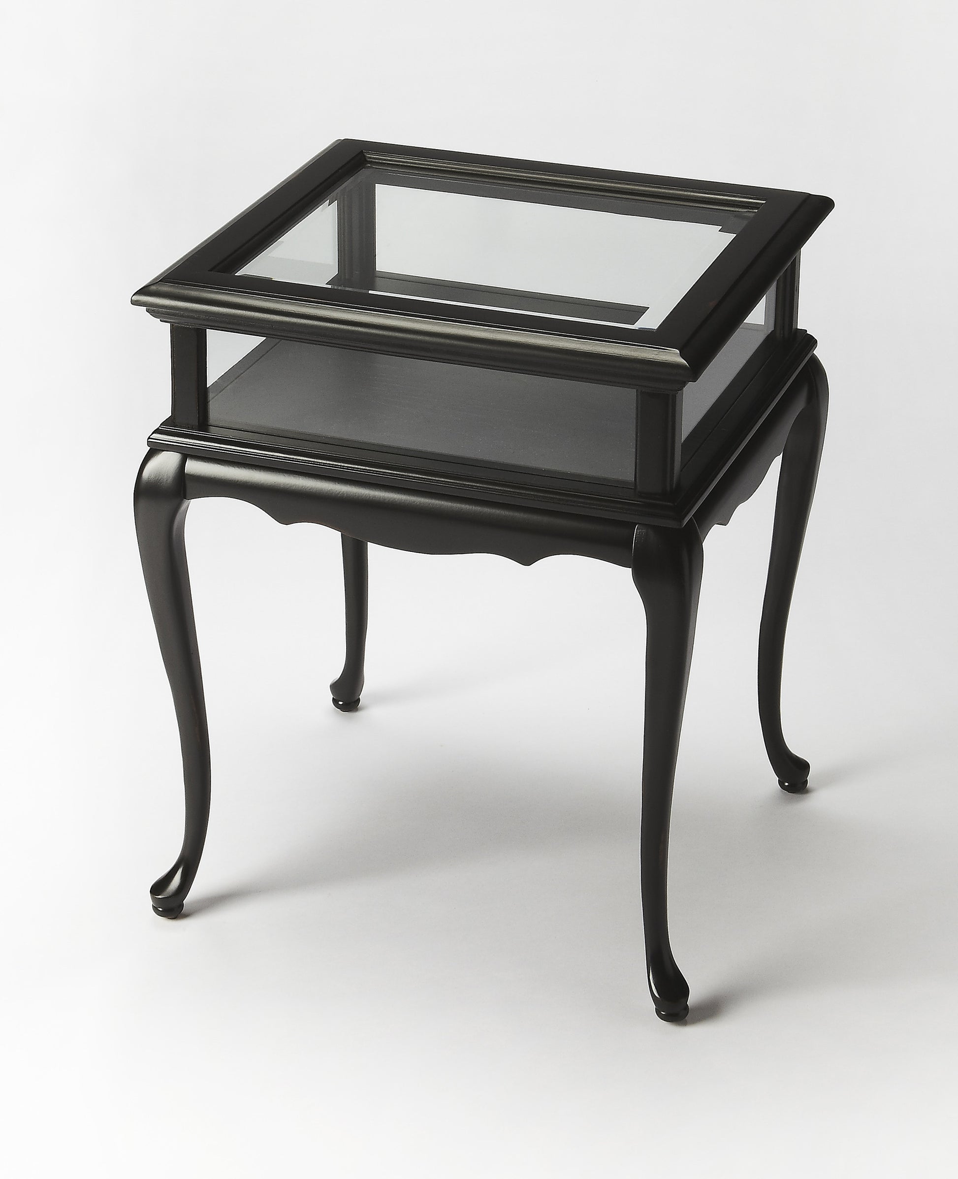 Black Glass End Table By Homeroots | End Tables | Modishstore - 1