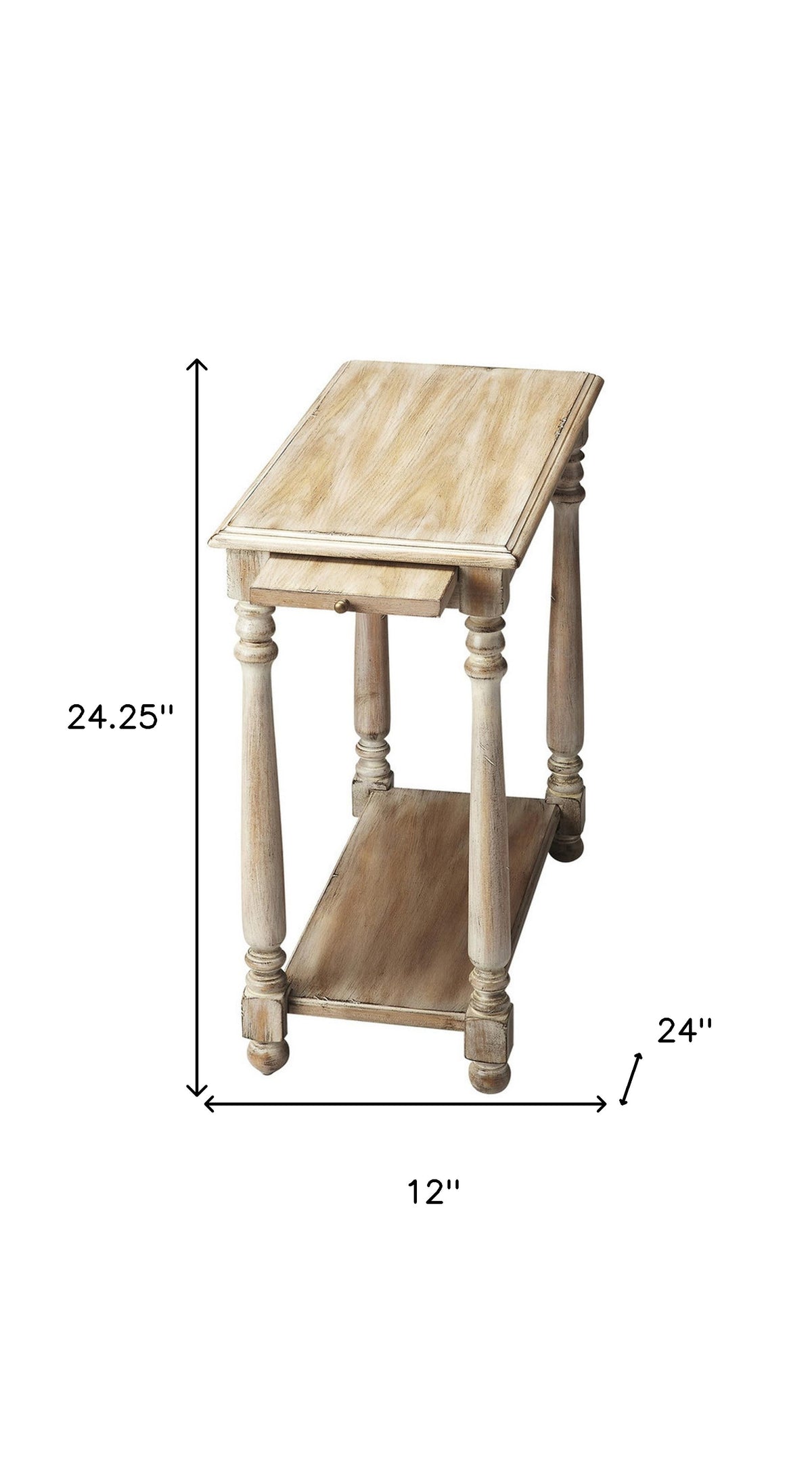 Gray End Table With Shelf By Homeroots | End Tables | Modishstore - 5