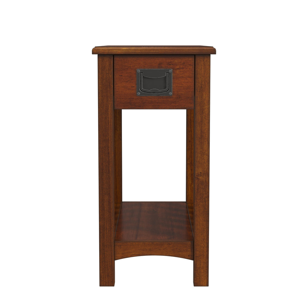 Light Brown Manufactured Wood Rectangular End Table With Drawer And Shelf By Homeroots | End Tables | Modishstore - 3