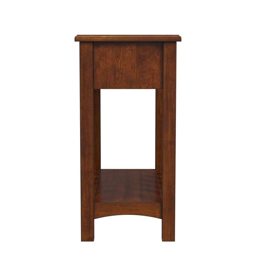 Light Brown Manufactured Wood Rectangular End Table With Drawer And Shelf By Homeroots | End Tables | Modishstore - 5