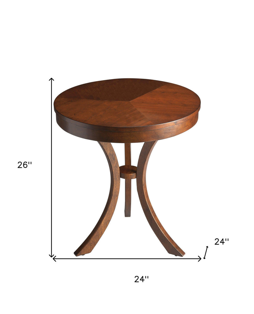 Medium Brown Manufactured Wood Round End Table By Homeroots | End Tables | Modishstore - 6