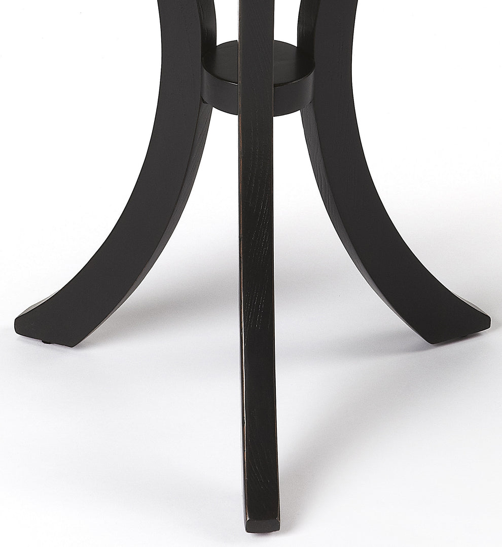 Black Manufactured Wood Round End Table By Homeroots | End Tables | Modishstore - 3