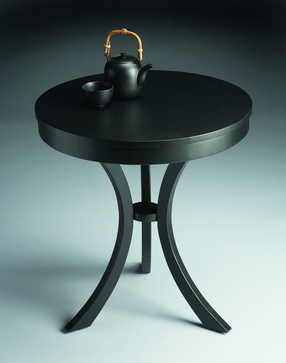 Black Manufactured Wood Round End Table By Homeroots | End Tables | Modishstore - 5