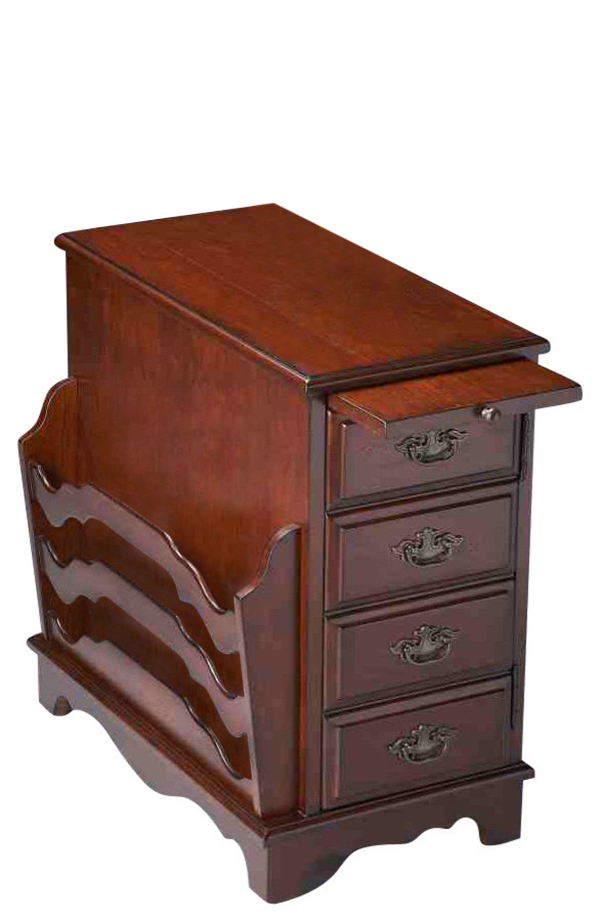 Dark Brown Manufactured Wood Rectangular End Table With Four Drawers By Homeroots | End Tables | Modishstore - 1