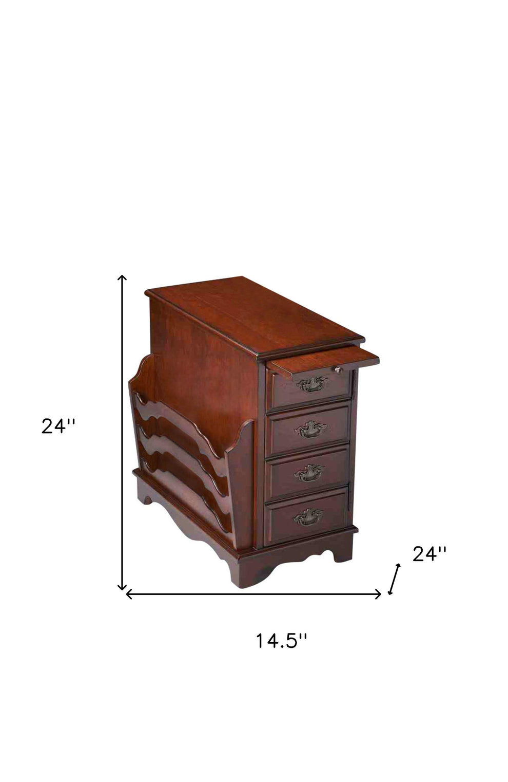 Dark Brown Manufactured Wood Rectangular End Table With Four Drawers By Homeroots | End Tables | Modishstore - 5