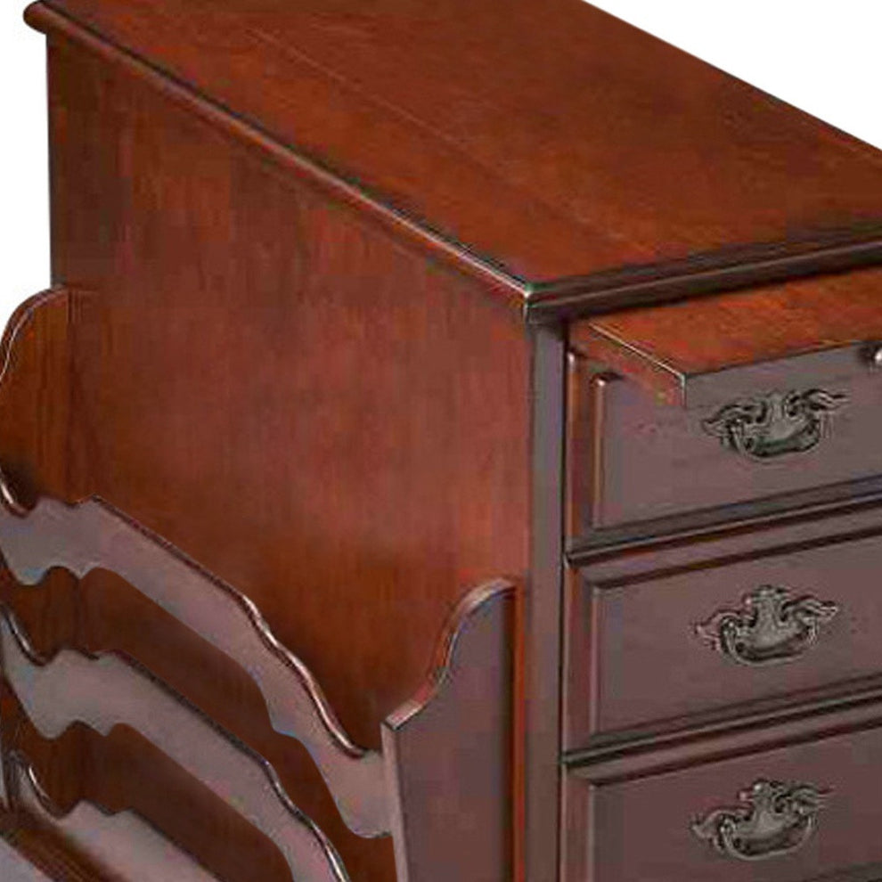 Dark Brown Manufactured Wood Rectangular End Table With Four Drawers By Homeroots | End Tables | Modishstore - 3