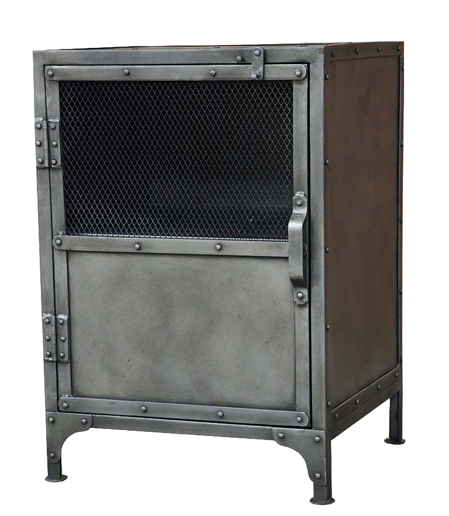 Silver Metal Accent Cabinet With Two Shelves By Homeroots | Cabinets | Modishstore - 2