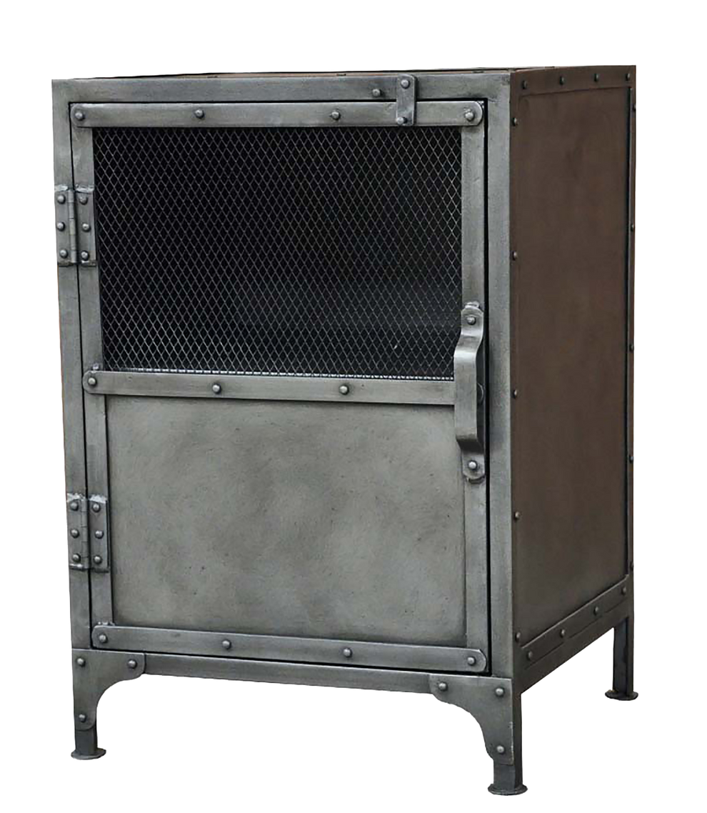 Silver Metal Accent Cabinet With Two Shelves By Homeroots | Cabinets | Modishstore - 2