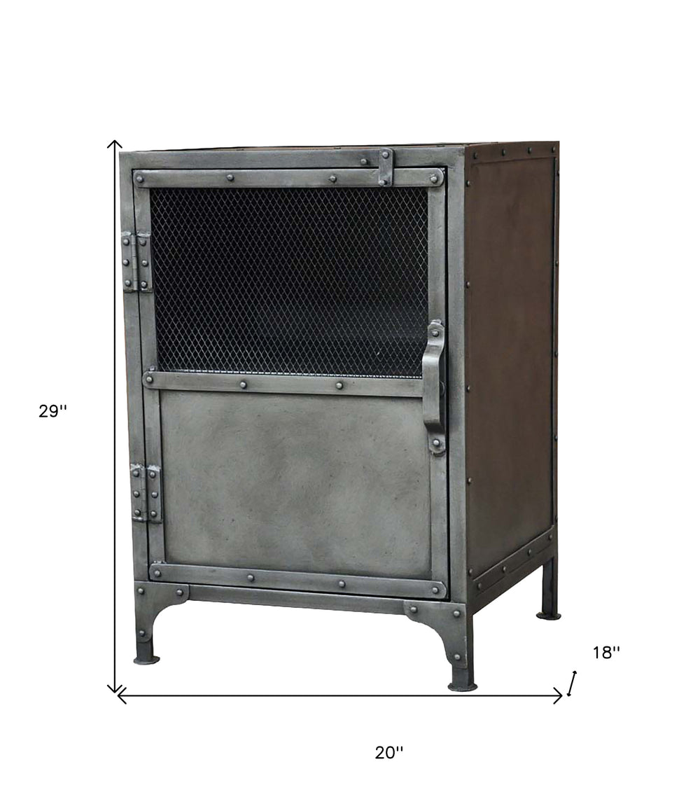 Silver Metal Accent Cabinet With Two Shelves By Homeroots | Cabinets | Modishstore - 7