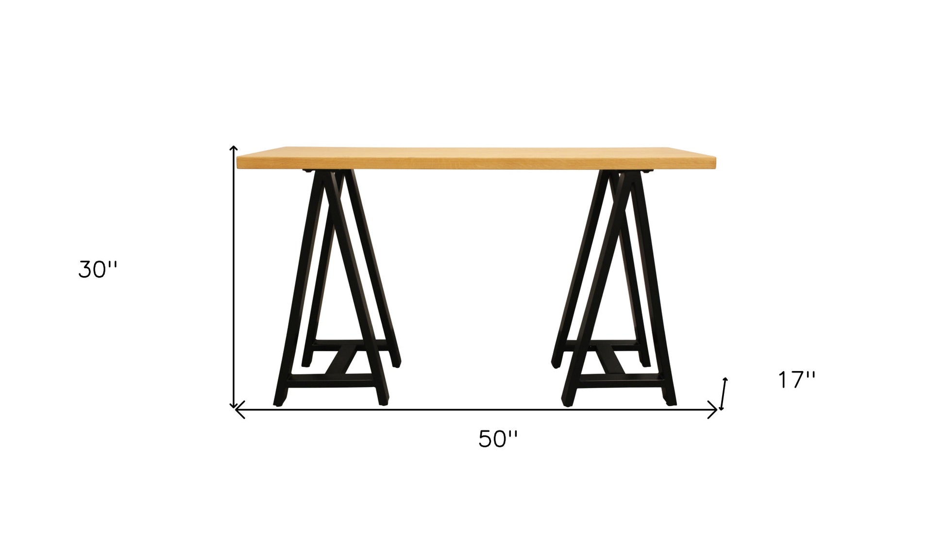 Natural and Black Solid Wood A Frame Console Table By Homeroots | Console Tables | Modishstore - 6