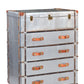 Silver Aluminum Four Drawer Dresser By Homeroots | Dressers | Modishstore - 2
