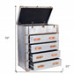 Silver Aluminum Four Drawer Dresser By Homeroots | Dressers | Modishstore - 6