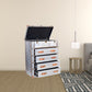 Silver Aluminum Four Drawer Dresser By Homeroots | Dressers | Modishstore - 3