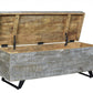 Gray and Black Distressed Solid Wood Storage Bench with Flip Top By Homeroots | Benches | Modishstore - 4