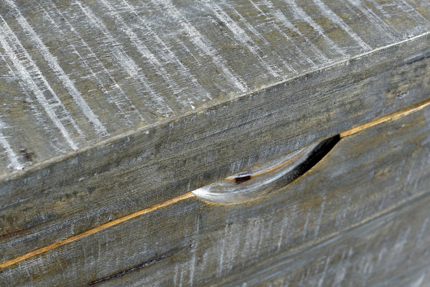 Gray and Black Distressed Solid Wood Storage Bench with Flip Top By Homeroots | Benches | Modishstore - 8