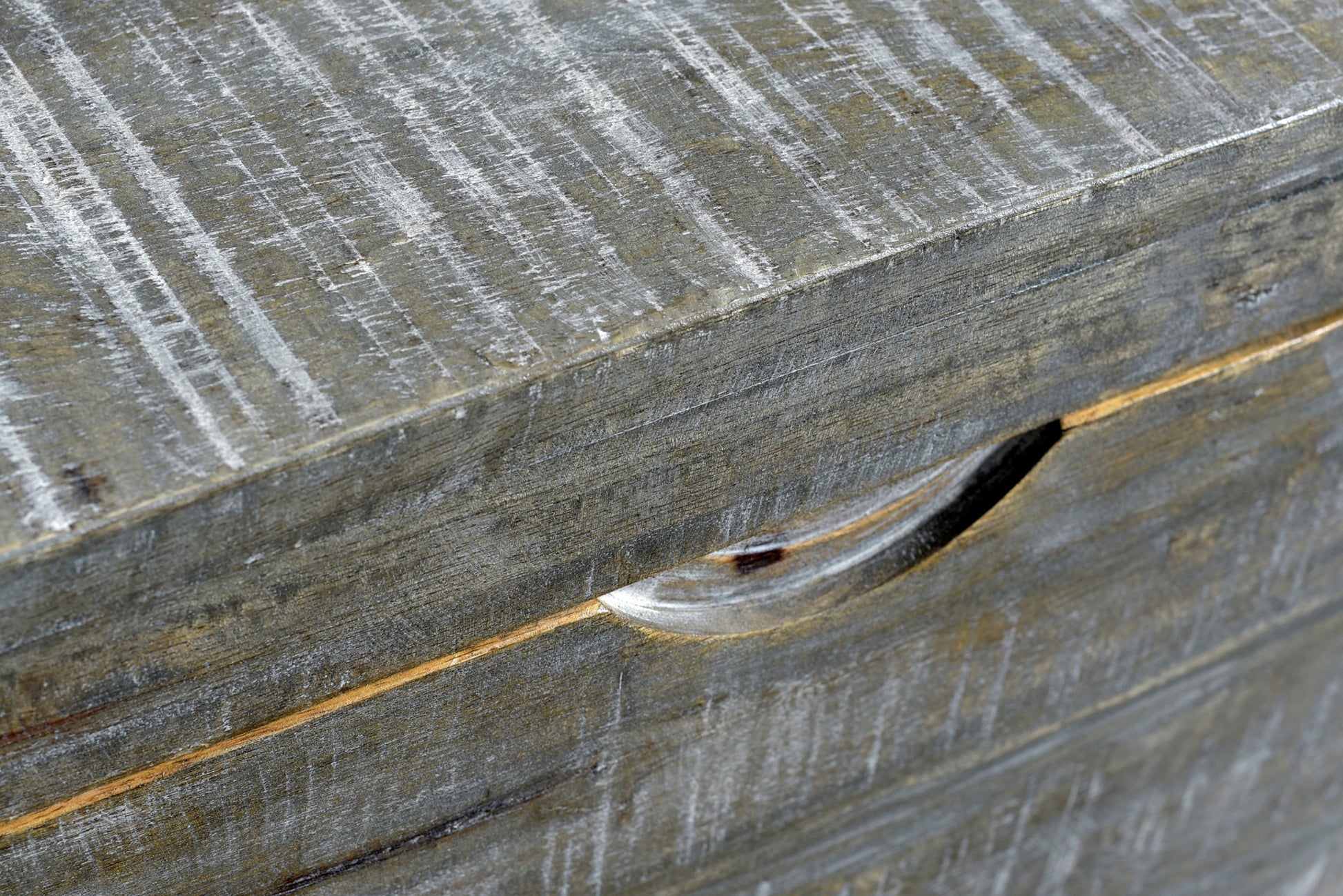 Gray and Black Distressed Solid Wood Storage Bench with Flip Top By Homeroots | Benches | Modishstore - 8