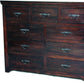 Brown Solid Wood Nine Drawer Double Dresser By Homeroots | Dressers | Modishstore - 5