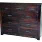 Brown Solid Wood Nine Drawer Double Dresser By Homeroots | Dressers | Modishstore - 2