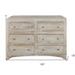 Brown Solid Wood Six Drawer Double Dresser By Homeroots | Dressers | Modishstore - 7