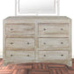 Brown Solid Wood Six Drawer Double Dresser By Homeroots | Dressers | Modishstore - 2