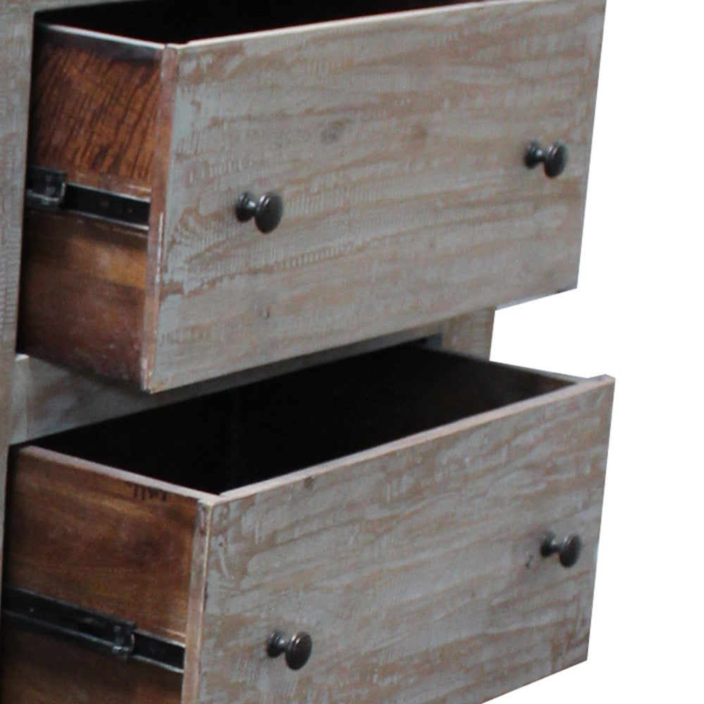 Brown Solid Wood Six Drawer Double Dresser By Homeroots | Dressers | Modishstore - 5