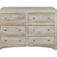 Brown Solid Wood Six Drawer Double Dresser By Homeroots | Dressers | Modishstore - 1