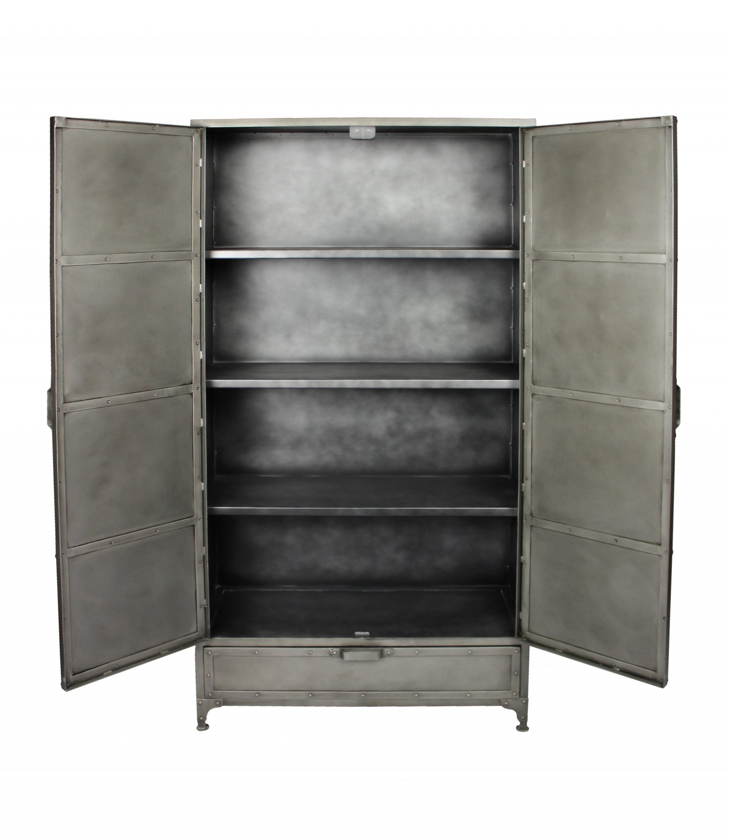 Silver Iron Drawer Combo Dresser By Homeroots | Dressers | Modishstore - 1