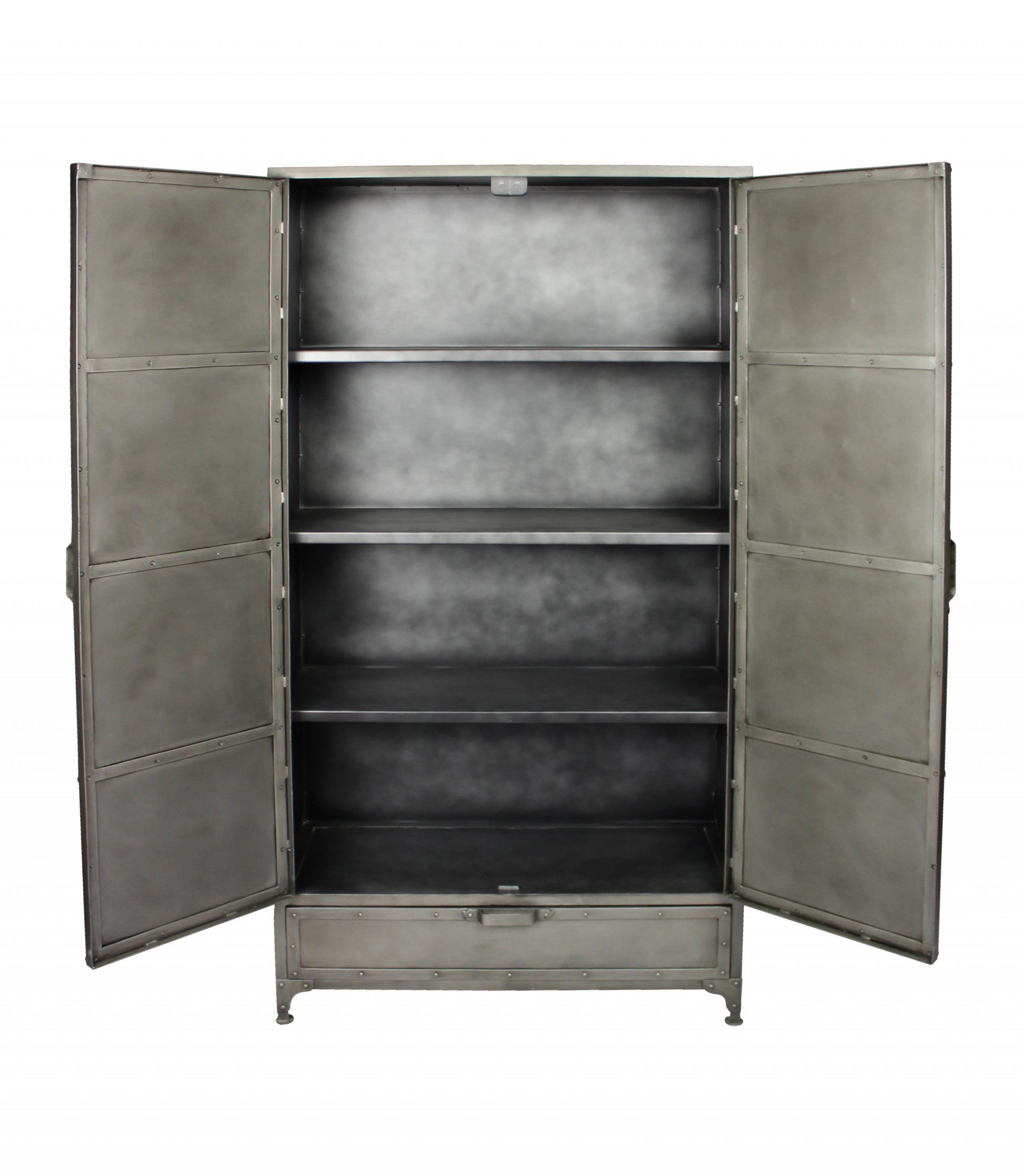 Silver Iron Drawer Combo Dresser By Homeroots | Dressers | Modishstore - 1