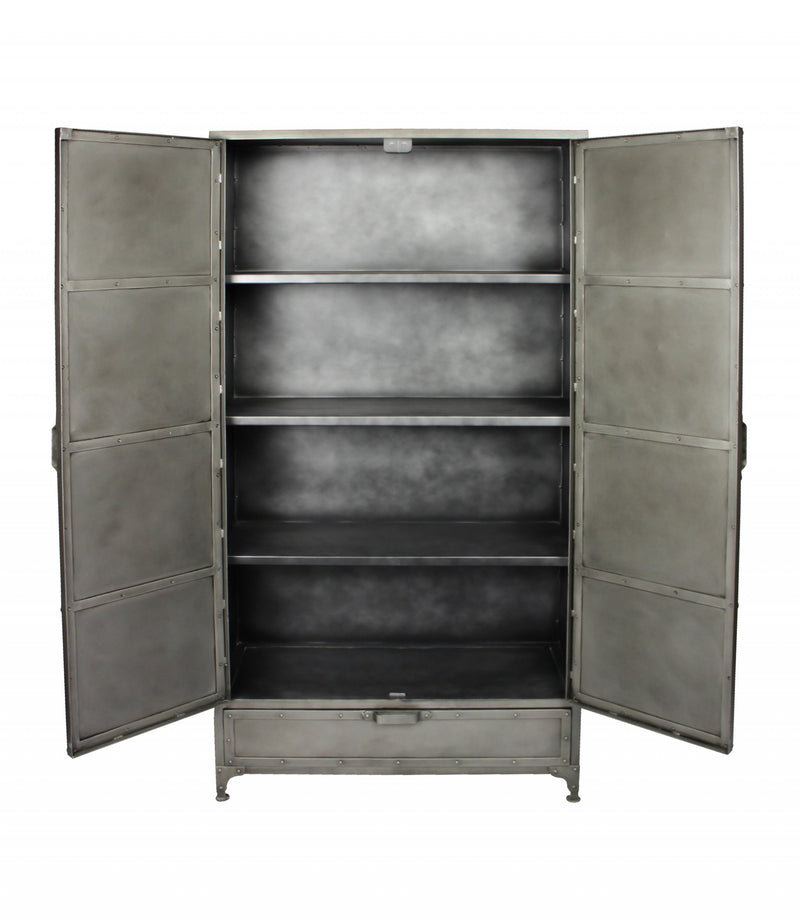 Silver Iron Drawer Combo Dresser By Homeroots | Dressers | Modishstore - 1