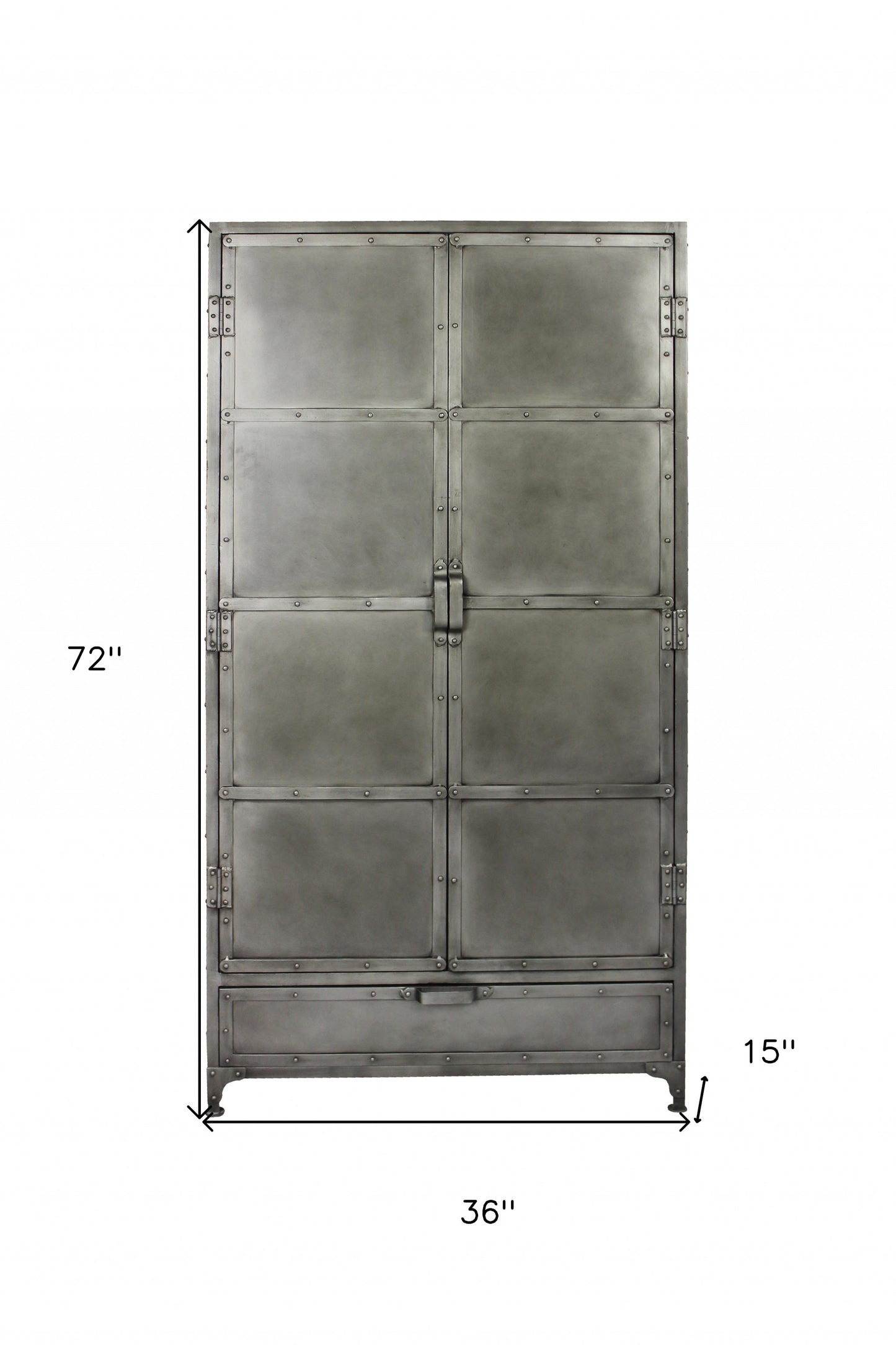 Silver Iron Drawer Combo Dresser By Homeroots | Dressers | Modishstore - 5