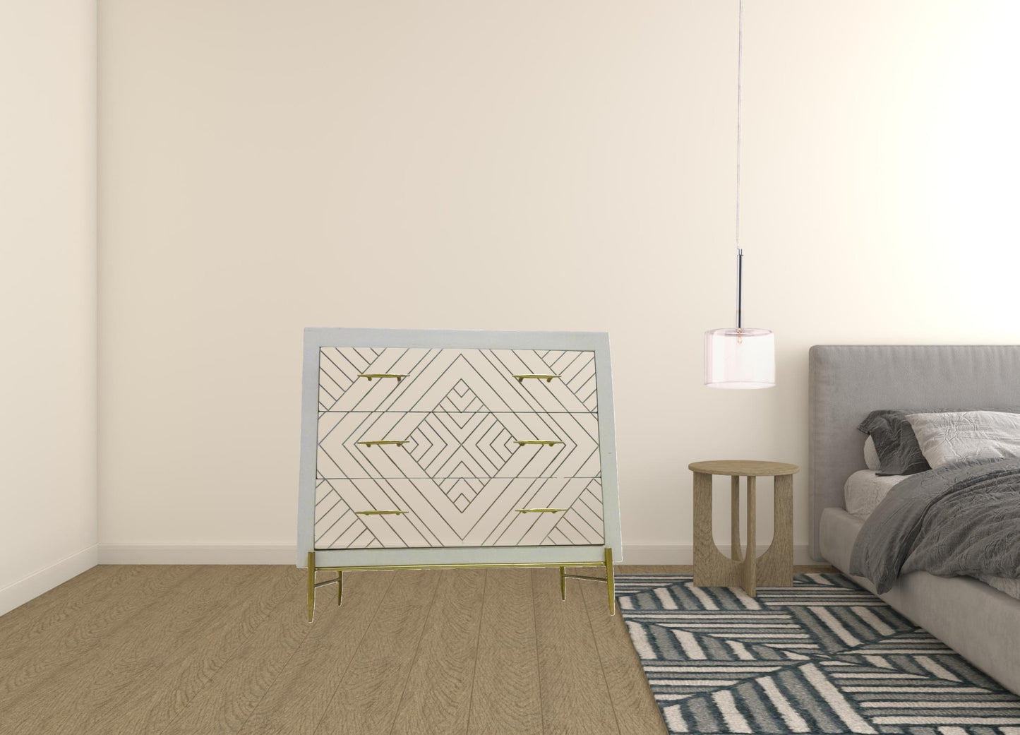 Ivory Solid Wood Three Drawer Dresser By Homeroots | Dressers | Modishstore - 3