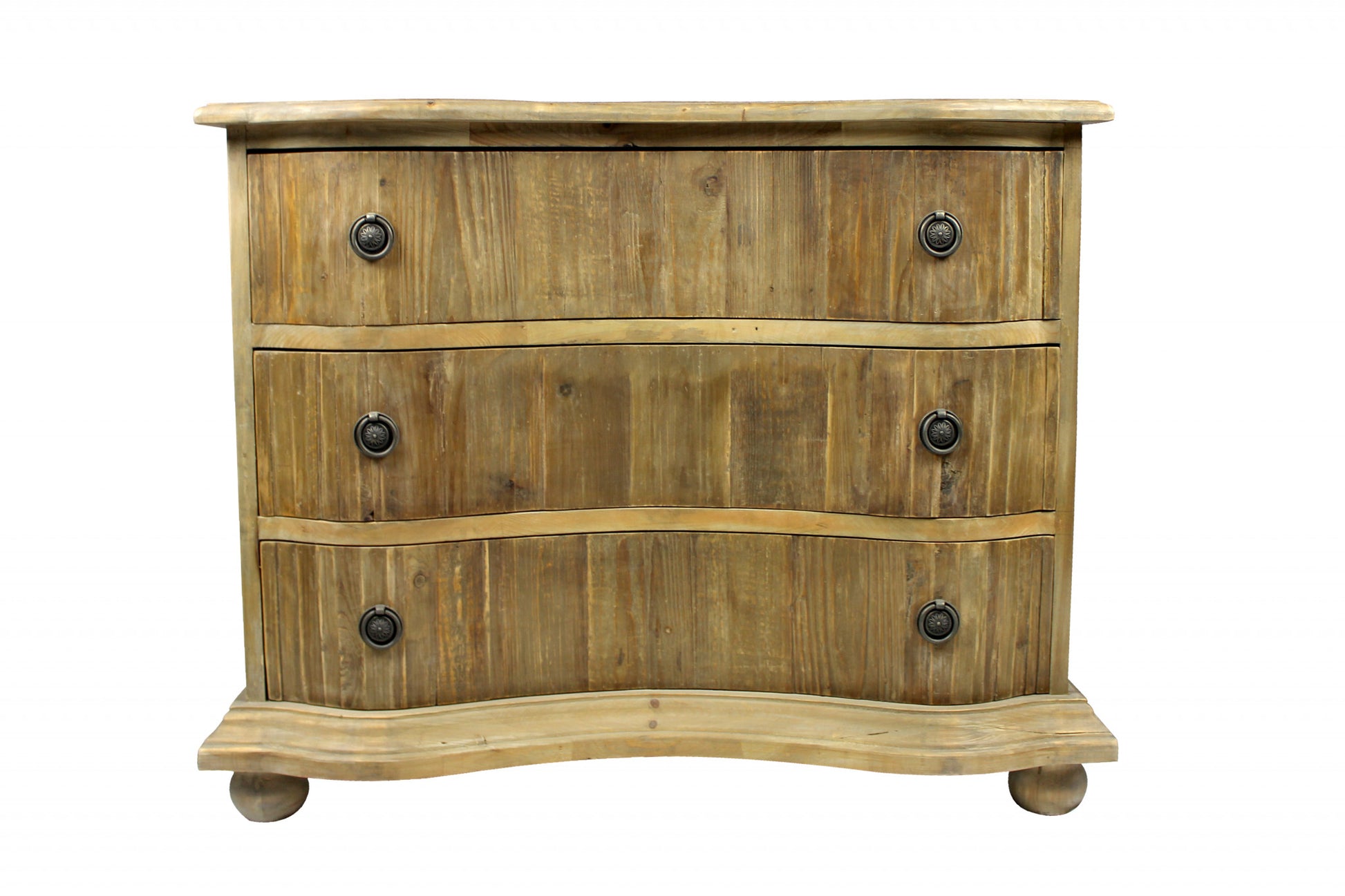 Natural Solid Wood Three Drawer Dresser By Homeroots | Dressers | Modishstore - 3