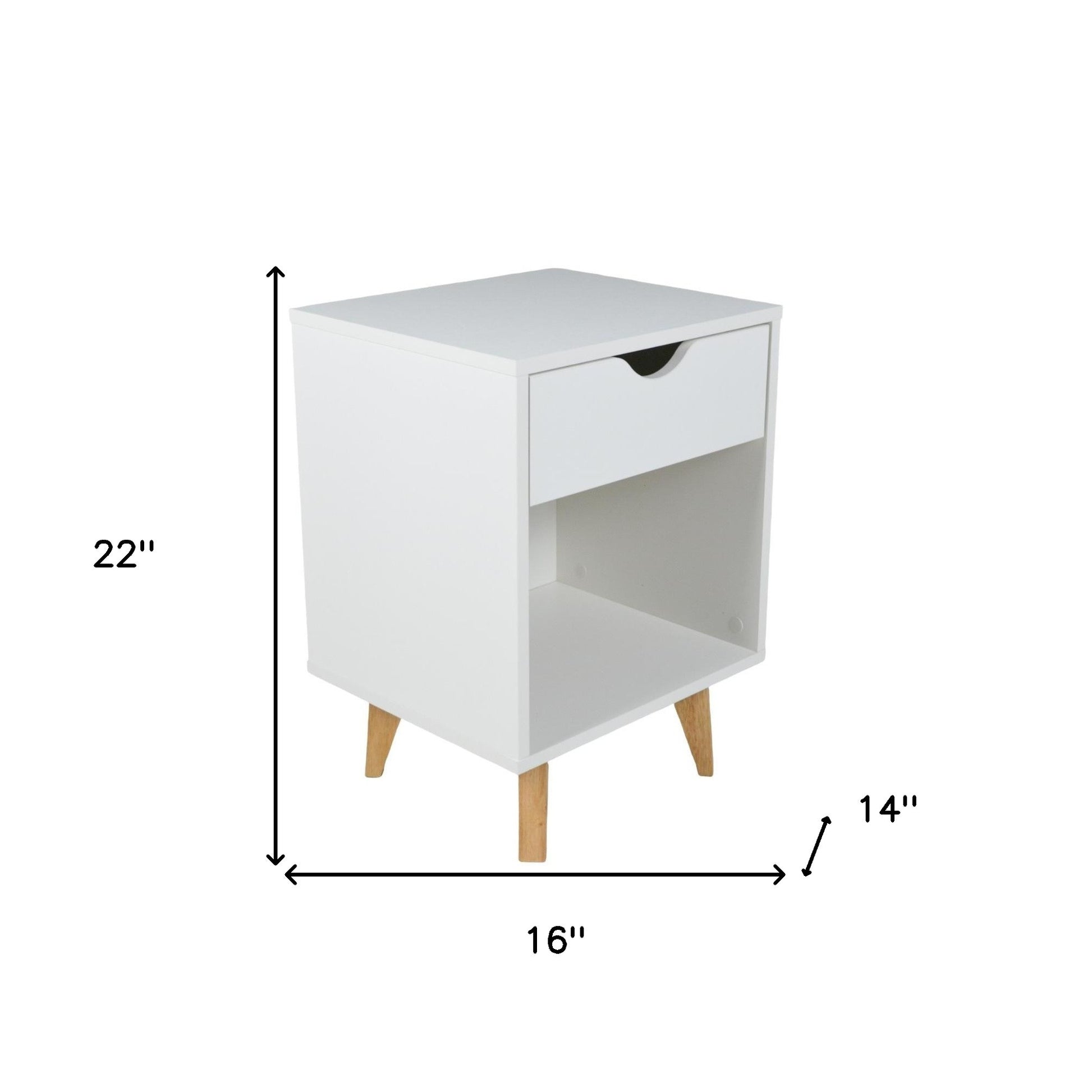 White One Drawer Nightstand By Homeroots | Nightstands | Modishstore - 6