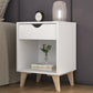 White One Drawer Nightstand By Homeroots | Nightstands | Modishstore - 3
