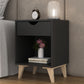Black One Drawer Nightstand By Homeroots | Nightstands | Modishstore - 4