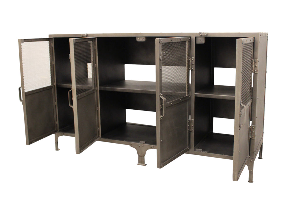 Gray Metal Enclosed Storage TV Stand By Homeroots | TV Stands | Modishstore - 4