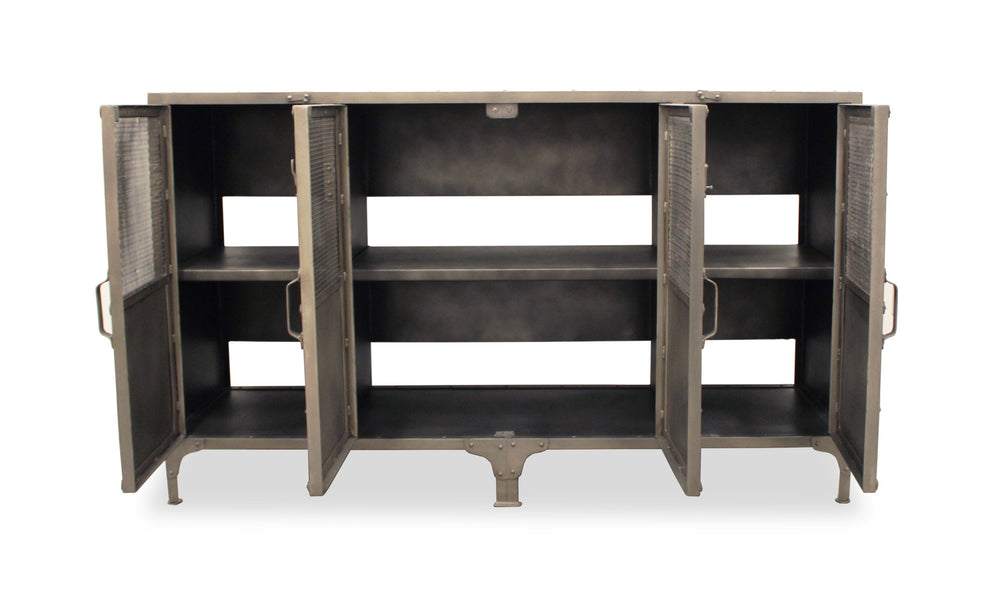 Gray Metal Enclosed Storage TV Stand By Homeroots | TV Stands | Modishstore - 6