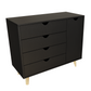 Black Solid Wood Four Drawer Combo Dresser By Homeroots | Dressers | Modishstore - 2