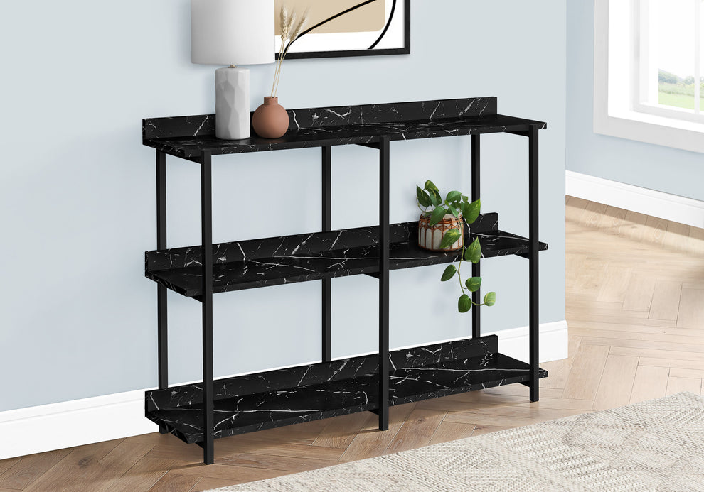 Black End Table With Three Shelves By Homeroots | End Tables | Modishstore - 4