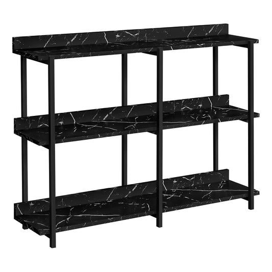 Black End Table With Three Shelves By Homeroots | End Tables | Modishstore - 1