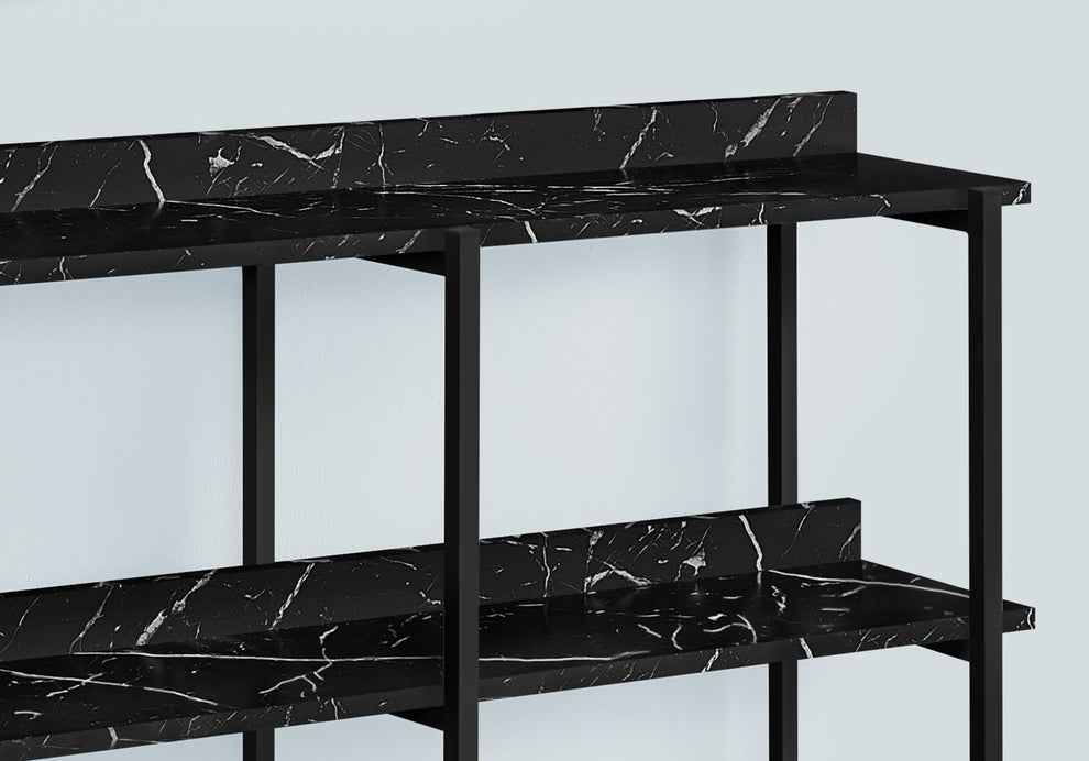 Black End Table With Three Shelves By Homeroots | End Tables | Modishstore - 3