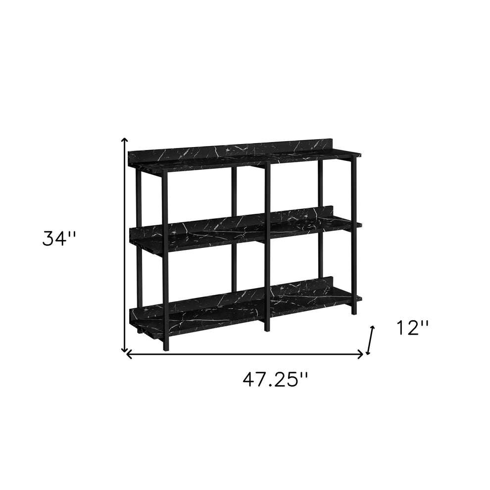 Black End Table With Three Shelves By Homeroots | End Tables | Modishstore - 5