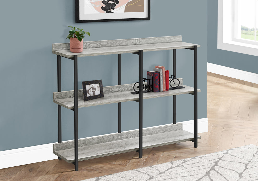 Black And Gray End Table With Three Shelves By Homeroots | End Tables | Modishstore - 7