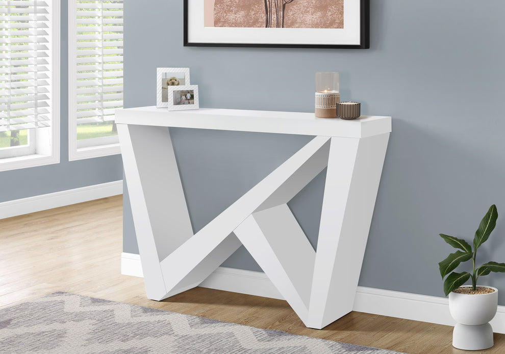 White Wood Abstract End Table By Homeroots | End Tables | Modishstore - 7
