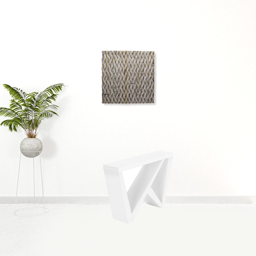 White Wood Abstract End Table By Homeroots | End Tables | Modishstore - 5