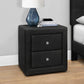 Black Faux Leather Two Drawer Nightstand By Homeroots | Nightstands | Modishstore - 3