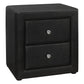 Black Faux Leather Two Drawer Nightstand By Homeroots | Nightstands | Modishstore - 1